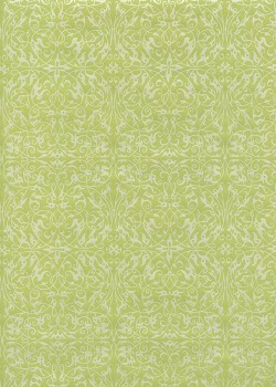 Ornement blanc nacré fond vert tendre (54x78)