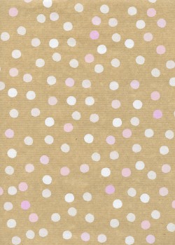 "Kraft fantaisie" pois acidulés ton rose et blanc (70x100)