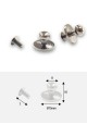 Boutons argent sur platine + vis (15x8 H: 10mm)