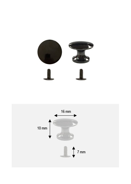 Bouton lentille canon de fusil + vis (Ø16 H:10mm)