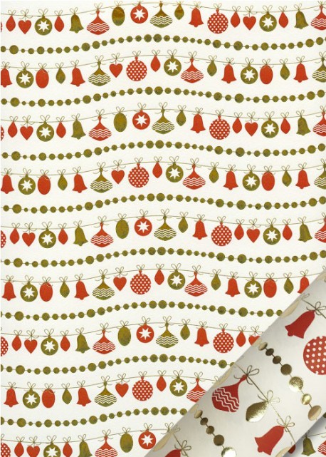 Les guirlandes de Noël rouges et or (50x70)