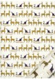 Les rennes et leurs traineaux bleus et or vif (50x70)