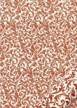 "Florence" arabesques rouges réhaussées or (50x70)