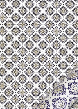 "Florence" Mosaïque bleue réhaussé or (50x70)