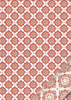 "Florence" Mosaïque rouge réhaussé or (50x70)