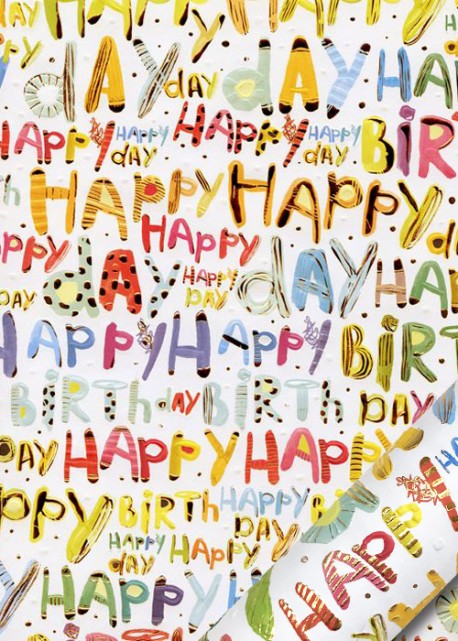 Papier Turnowsky happy birthday pep's réhaussé or (50x70)