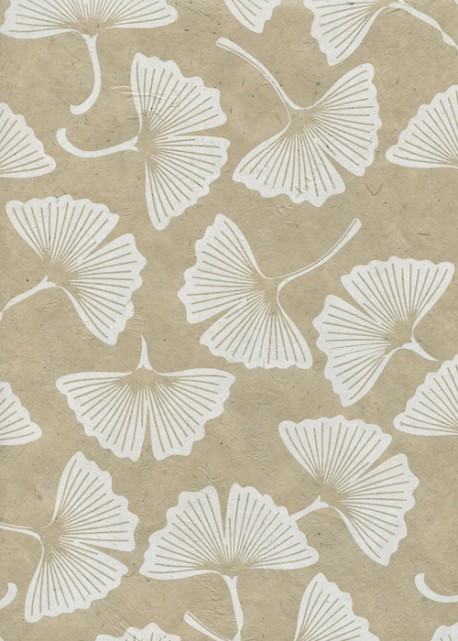 Lokta feuilles de Ginkgo biloba fond ficelle (50x75)