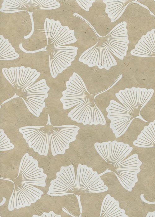 Lokta Feuilles De Ginkgo Biloba Fond Ficelle 50x75 