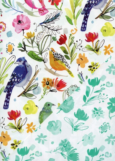 Recto verso "Oiseaux et feuillage / fleurs" (50x70)