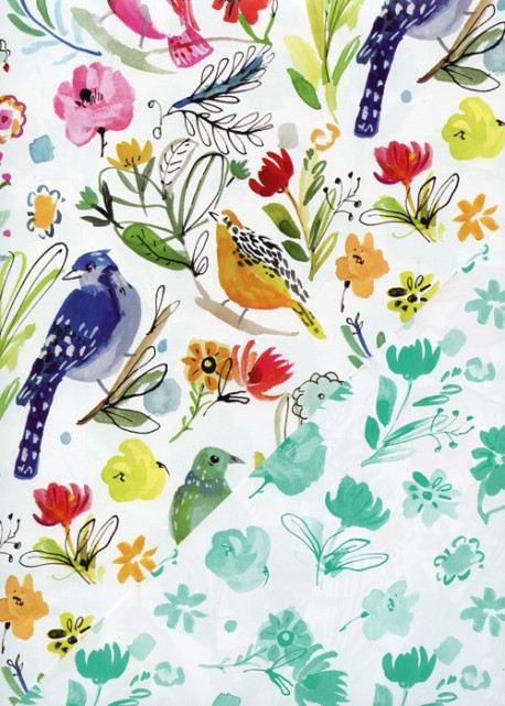 Recto verso "Oiseaux et feuillage / fleurs" (50x70)