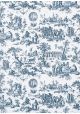 Toile de jouy montgolfière bleu marine (65x100)