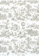 Toile de jouy montgolfière gris pâle (65x100)