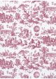 Toile de jouy montgolfière rose fuchsia (65x100)