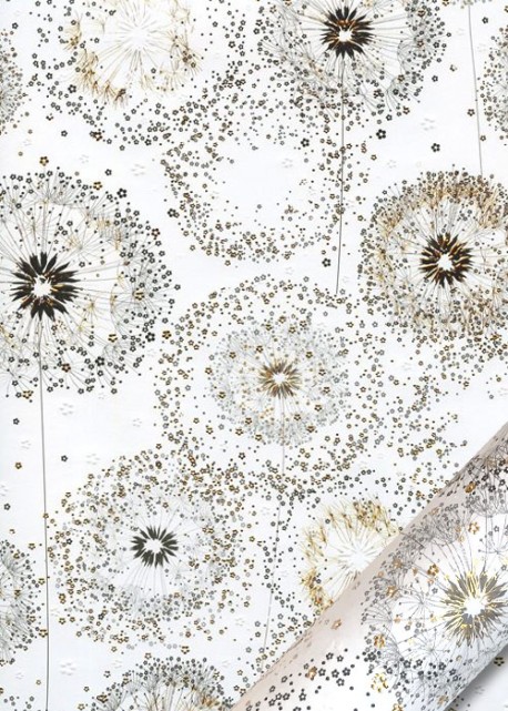 Papier Turnowsky les fleurs de pissenlit réhaussées or (50x70)