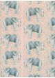 Les éléphants fond damier rose et or (68x98)