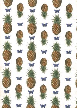 Planche d'ananas et de papillons (50x70)