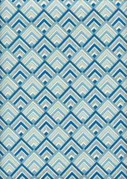 "Angle" bleu ivoire et or (50x70)