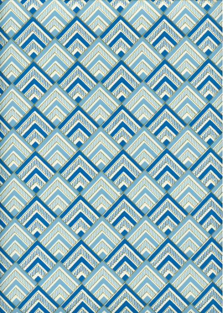 "Angle" bleu ivoire et or (50x70)