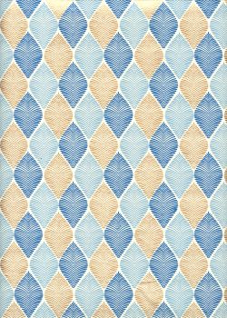 "Feuille" bleu et or (50x70)