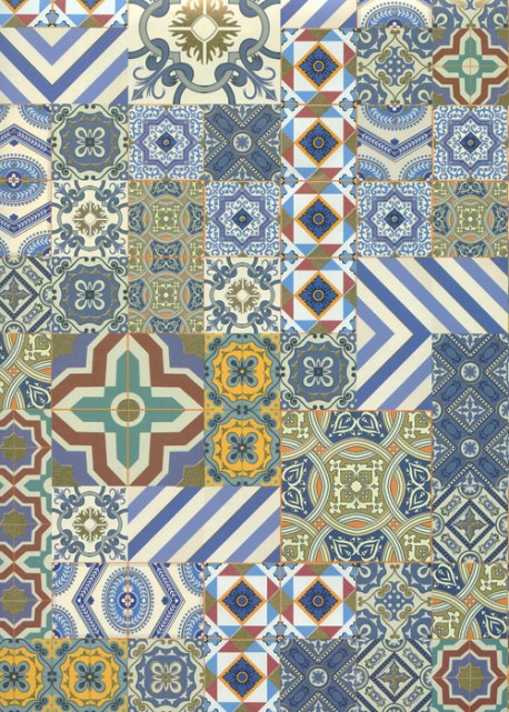 Azulejos de Porto réhaussés or (49,5x68)
