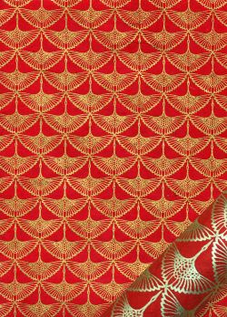 Lokta les grues or fond rouge (50x75)