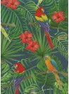 Les perroquets fond exotique vert et bleu (70x100)