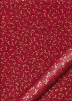Lokta libellules or fond rouge (50x75)