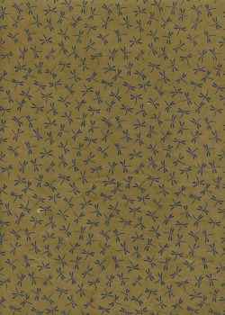 Lokta libellules bleues fond vert jonc (50x75)