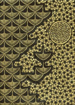 Lokta planche japonaise noire et or (50x75)