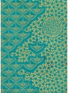 Lokta planche japonaise turquoise et or (50x75)
