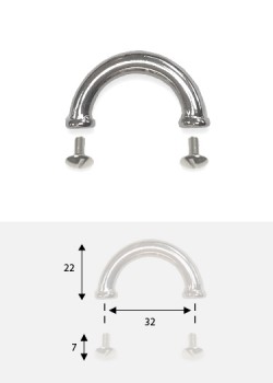 Poignées argent (32mm) + vis