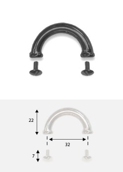 Poignées argent (32mm) + vis