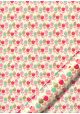 Les petites fleurs tiges roses fond écru (50x70)