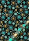 "Feu d'artifice" turquoise, menthe et or (50x70)