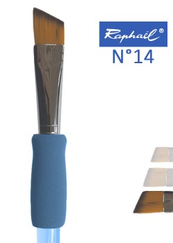 Pinceau à colle biseauté en nylon Raphael manche ergonomique très souple N°14