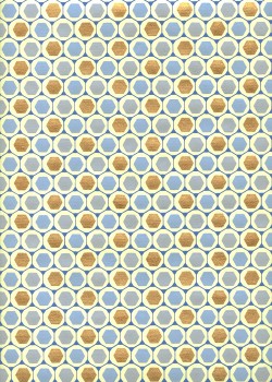 "Nid d'abeilles" bleu et or (50x70)