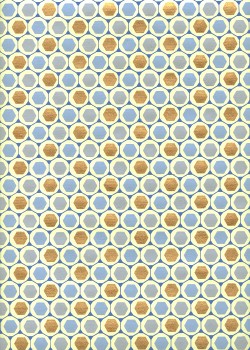 "Nid d'abeilles" bleu et or (50x70)