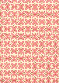 Papillons de fleurs roses et or (50x70)