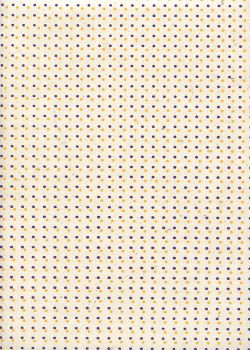 Lokta les petits points violets et orange fond ivoire (50x75)