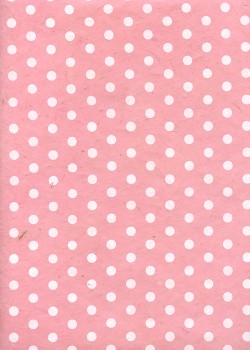 Lokta pois blancs fond rose tendre (50x75)