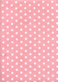 Lokta pois blancs fond rose tendre (50x75)