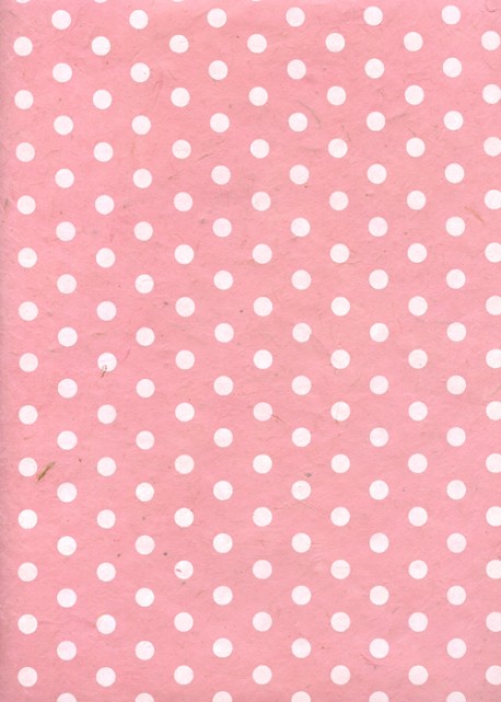 Lokta pois blancs fond rose tendre (50x75)