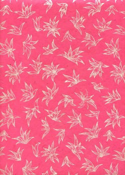 Lokta feuillage argent fond fuschia (50x75)