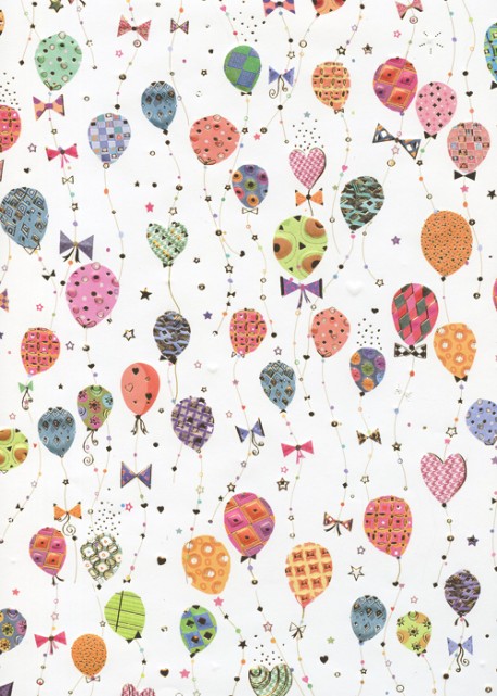 Papier Turnowsky envol de ballons réhaussé or (50x70)