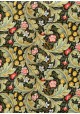 Tapisserie floral verte et jaune fond noir réhaussé or (50x70)