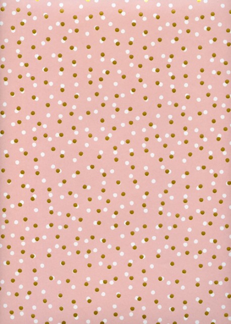 Les pois or et blancs sur fond rose (68x98)