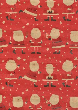 "Kraft fantaisie" père-Noël fond rouge (70x100)