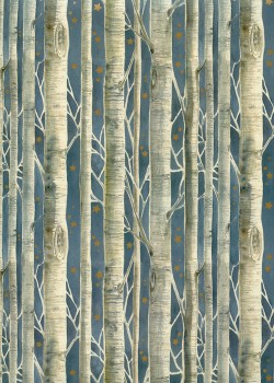 Les troncs d'arbres fond bleu (70x100)