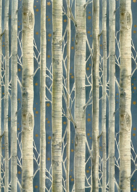 Les troncs d'arbres fond bleu (70x100)