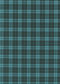 "Tartan" noir et bleu canard (50x70)